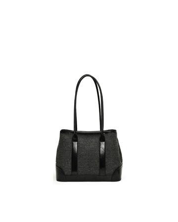 Noir Haven – Canvas & Leather Fusion Tote
