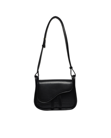 Noir Wave – Sculpted Flap Shoulder Bag