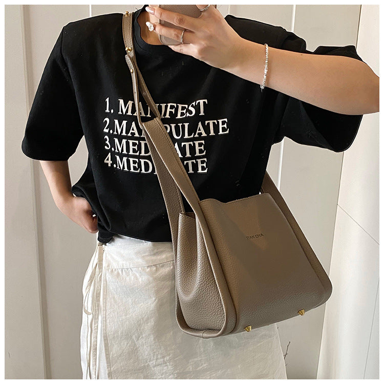 Modern Taupe Bucket Bag
