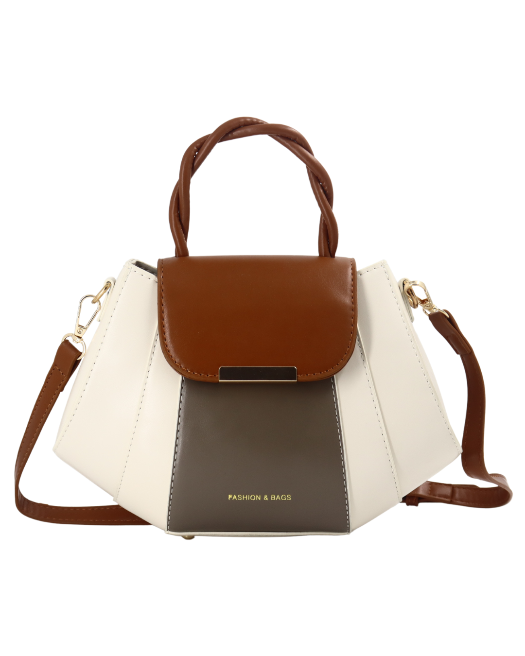 Tri-Tone brown crossbody bag