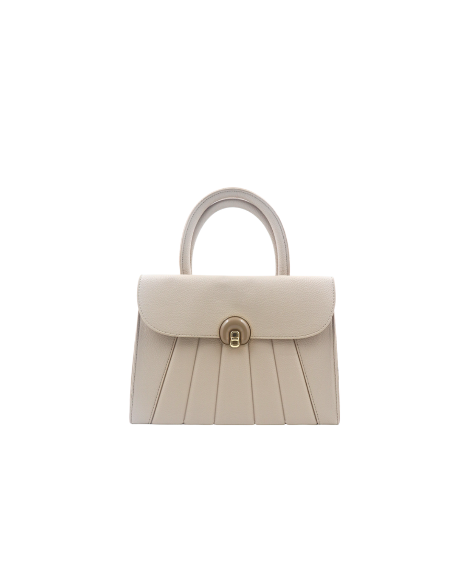 Lunaria Cream – Pleated Elegance Satchel