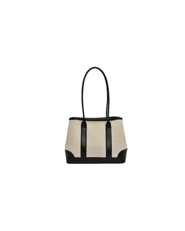Elysian Edge – Canvas Leather Contrast Tote