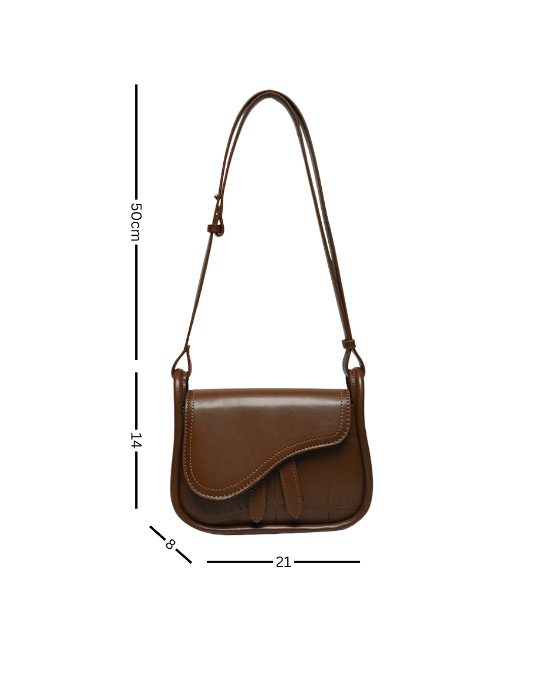 Cocoa Wave – Sculpted Flap Shoulder Bag