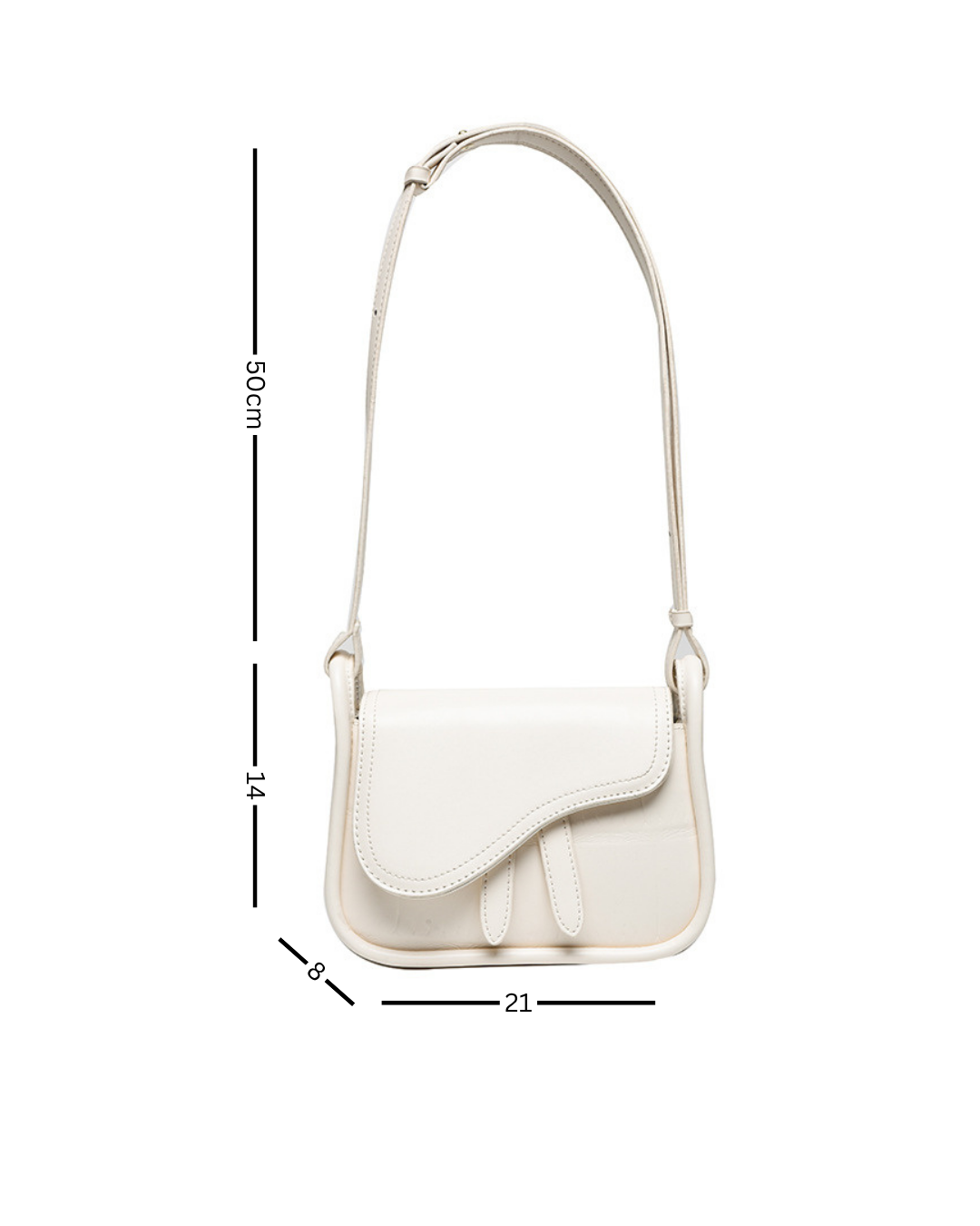 Ivory Drift – Sculpted Flap Shoulder Bag
